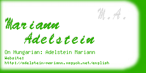 mariann adelstein business card